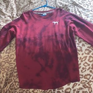 Burgundy tie dye Sweatshirt from PINK